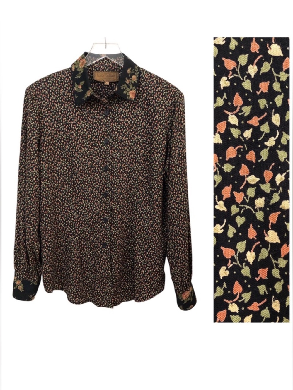 Lucia Lukken | Vintage 90s Ditsy Floral Contrast Collar Blouse Prairie